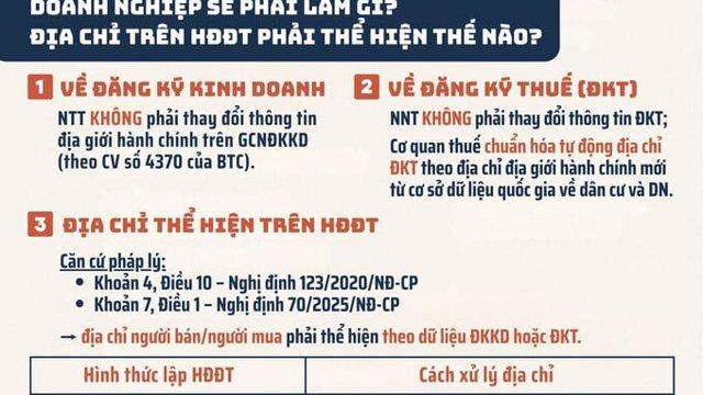 Không bắt buộc thay đổi địa chỉ trên hóa đơn điện tử