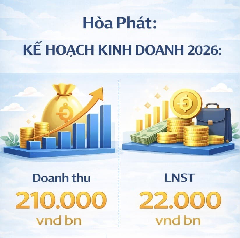 Hòa Phát hướng tới doanh thu 210.000 tỷ đồng trong năm 2026