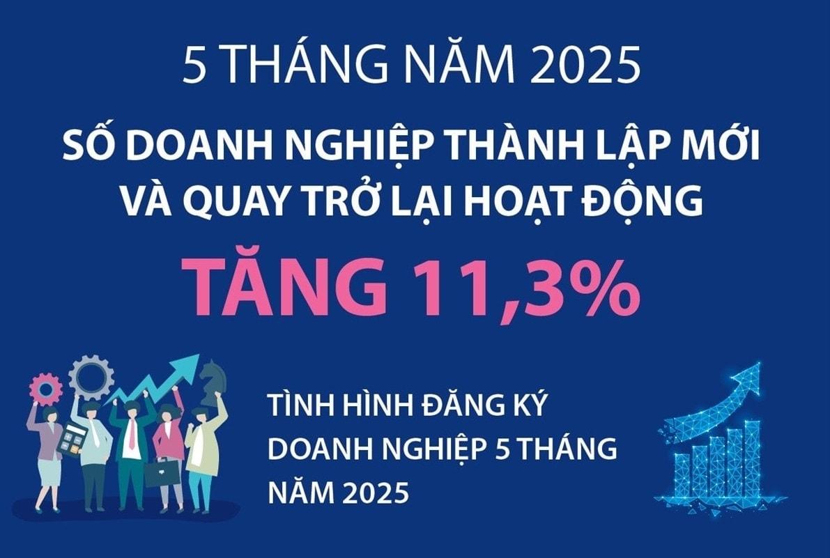 Số doanh nghiệp thành lập mới và quay trở lại hoạt động tăng 11,3%