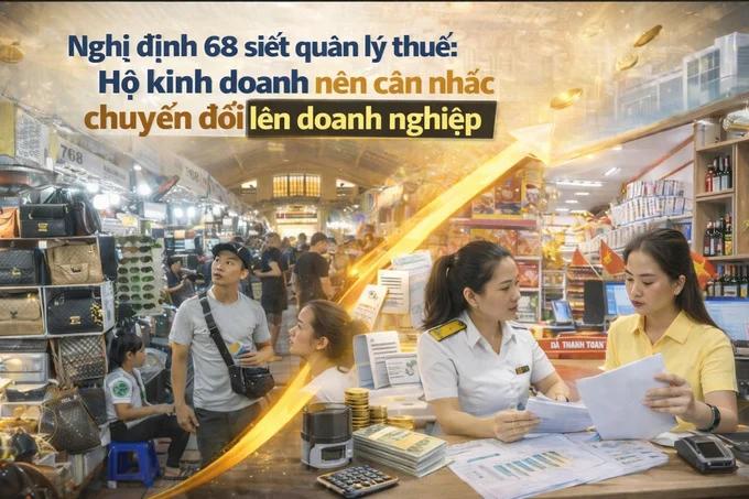 Nghị định 68 siết quản lý thuế: Vì sao hộ kinh doanh nên chuyển lên doanh nghiệp?