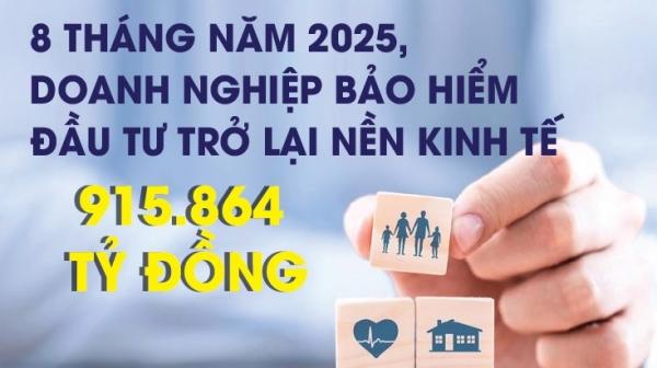Infographics: Doanh nghiệp bảo hiểm đầu tư trở lại nền kinh tế 915.864 tỷ đồng