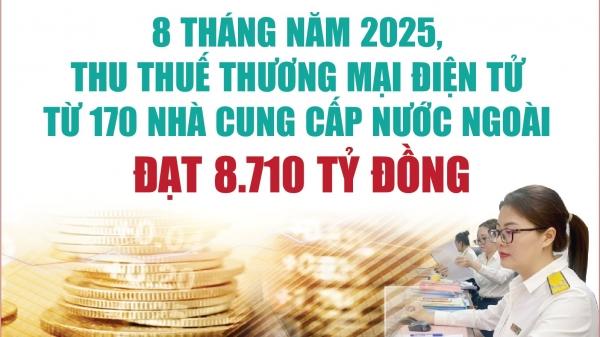 Infographics: Các nhà cung cấp nước ngoài đã nộp 8.710 tỷ đồng tiền thuế trong 8 tháng năm 2025
