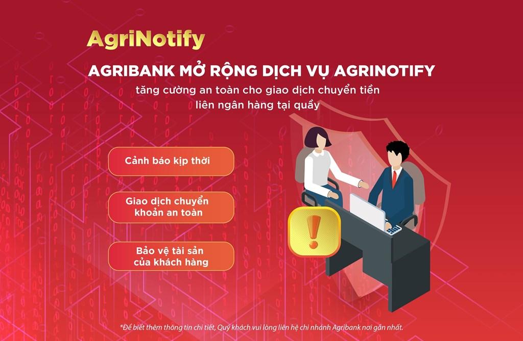 Agribank mở rộng dịch vụ AgriNotify tăng cường an toàn chuyển tiền