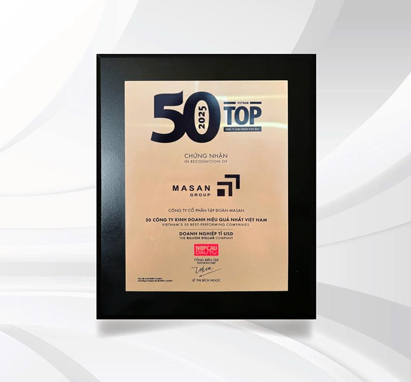 12 năm liên tiếp Masan Group đạt Top 50 Công ty kinh doanh hiệu quả nhất Việt Nam